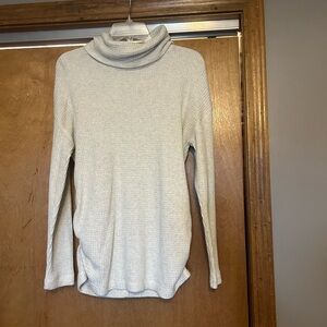 Old Navy Cream Maternity Waffle Knit Turtleneck Sweater